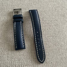 Genuine Breitling blue calfskin leather strap 18/16mm 194X with tang buckle 