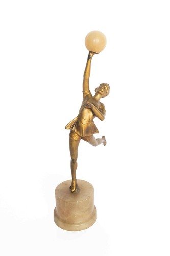 Art deco spelter dancing lady - art,