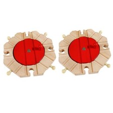 2pcs Wooden Train Track