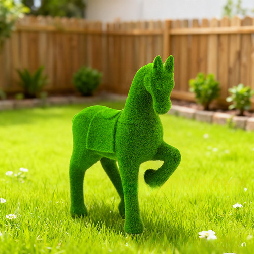 Garden horse statue - garden,