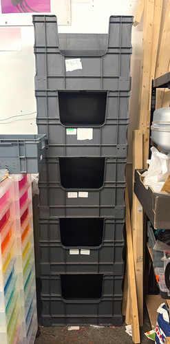 Grey stackable plastic - grey,