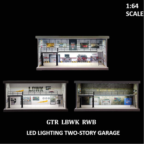 Diorama garage model led - garage,