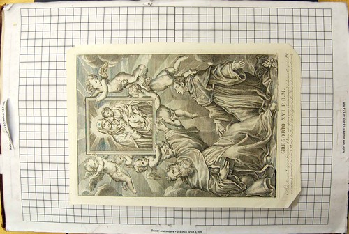 Old antique print engraving - old,