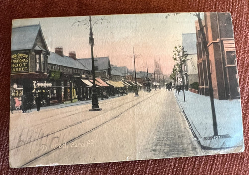 Antique postcard cardiff wales - antique,
