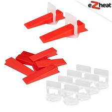 eZheat Tile Levelling System Kit Reusable Tile Spacer Wedge Clip Floor Wall Tool