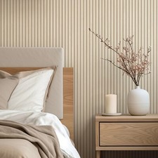 Cream Wood Panel Wallpaper