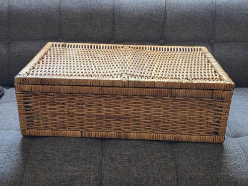 Vintage wicker storage trunk - wicker,