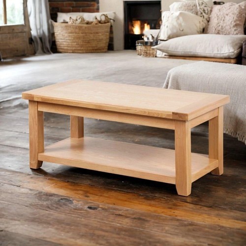 Solid oak large coffee - oak, table