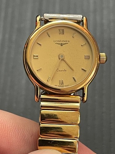 Longines quartz gold dial - gold,