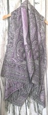 Purple Silver Black Pashmina &
