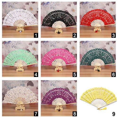 Lace folding fan - folding, vintage