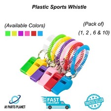 Plastic Referee Whistle with Neck Strap or Wrist Cord for Sports Football Rugby