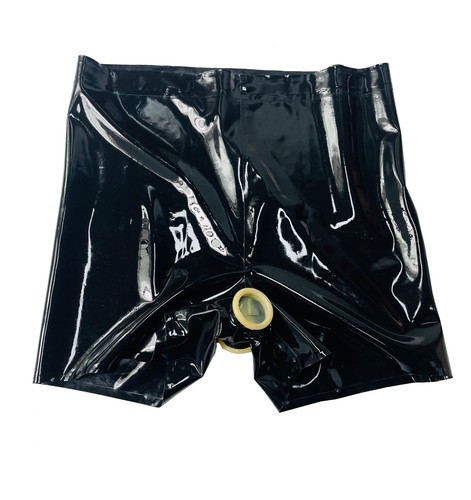 Women latex briefs with two - latex,