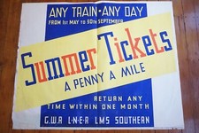 1930s Summer Tickets GWR SR