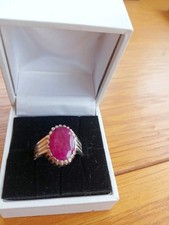 Genuine Red Ruby Men's Ring 925Sterling Silver Ruby Jewelry Mens Engagement Ring