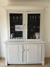 French Dresser Solid Wood Painted Farrow & Ball  Cornforth White/Railings 