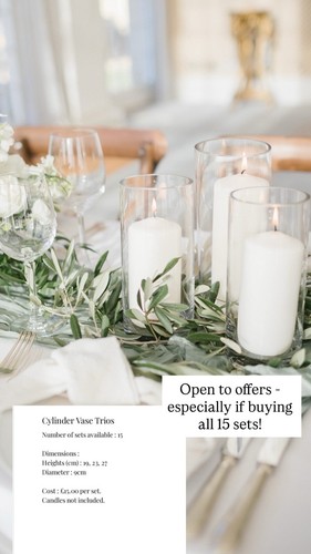 Cylinder vases sets - x, 15