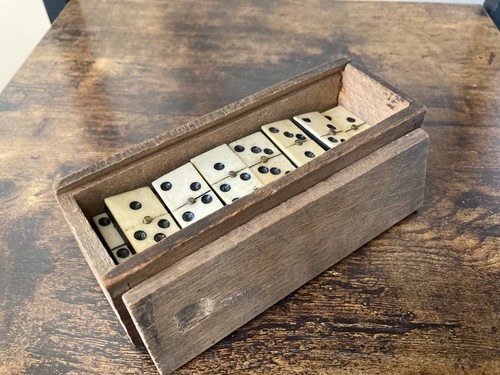 Antique bone ebony dominoes - &,