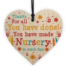 Leaving Nursery Gift Wooden Heart Thank You Nursery Teacher And Assistant Gift