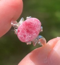 GORGEOUS VERY RARE AAA+ GEM TUGTUPITE  TENEBRESCENT CRYSTAL RING GREENLAND