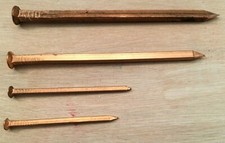 1kg SOLID COPPER SQUARE SHANK BOAT NAILS FLAT HEAD MARINE RESTORATION ASST SIZES