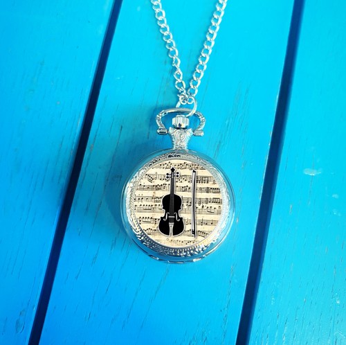 Violin pocket watch - violin, watch.