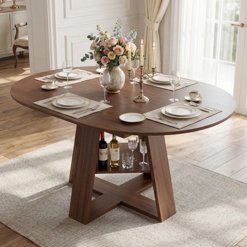 Midcentury round extendable - round,