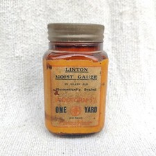 1930s Vintage Johnson Linton Moist Gauze Glass Bottle London G987