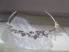Bridal tiara, 'silver' with floral sparkly decoration, boxed Amanda Wyatt, used