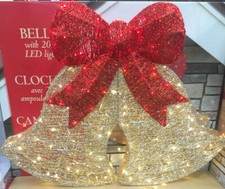 Stunning 30" Christmas Glitter Bells with 200 LED Lights 2ft 6" Indoor Outdoor