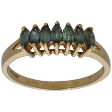 9ct Gold Ring 1.86g Half Eternity Chrysoberyl Size N - Fully Hallmarked