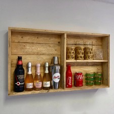 Rustic Wooden Wall Mounted Bar