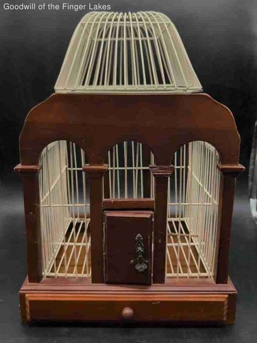 Vintage bird cage fake nest - cage, w/