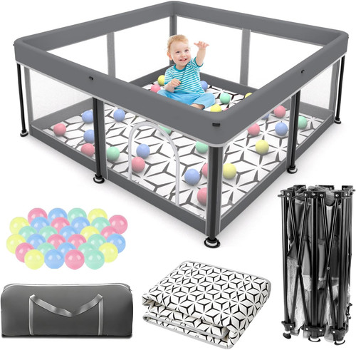 Foldable baby playpen with - foldable,