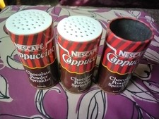 Nescafe Cappuccino Chocolate Powder Sprinklers Vintage Tins X3 Empty
