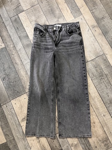 Zara grey wide leg jeans - grey,