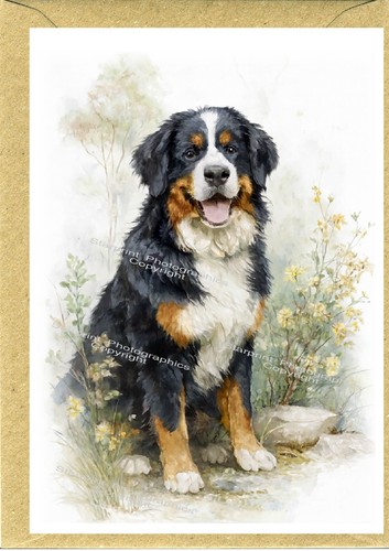 Bernese mountain dog greetings - mountain,