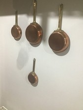 4 copper / brass pans small