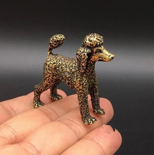 Brass poodle dog figurine - brass,