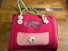 Pucci Pups Pet Dog Cat Carrier Bag Purse Pink Opening 10” X 8” and Accessaries