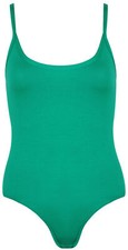 WOMENS LADIES STRETCH STRAPPY SLEEVELESS CAMISOLE VEST BODYSUIT LEOTARD UK 8-26