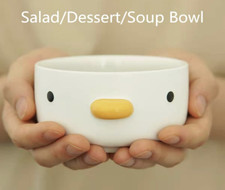 Funny Cute Chick Salad Bowls,Glaze Duck Safety Ceramics 400ml Soup Bowl 4.3''