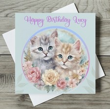 Personalised Cat Birthday Card