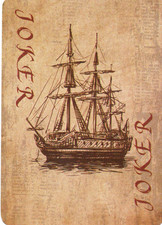 RARE MODERN "Old Sailing Ship in Brown CHECK YOUR COPIES" JOKER Play Card #66