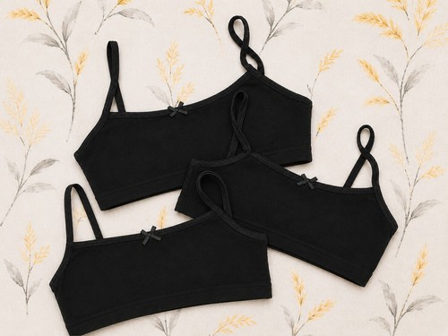 Girls black cropped vest - 3x,