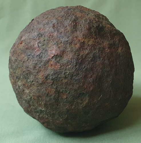 Early iron cannonball 5lb - cannonball.,