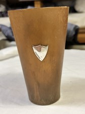 19th Century Cow Horn And Silver Beaker