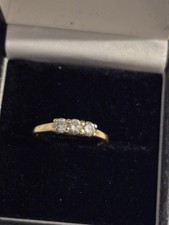 14ct Gold Diamond Trilogy Ring Size K