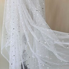 Off-White Star Lace Fabric