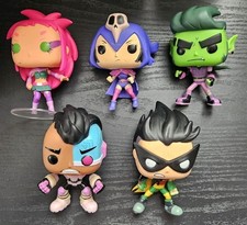 Funko Pop! Teen Titans x5 Bundle Robin Raven Beast Boy Starfire Cyborg Loose OOB